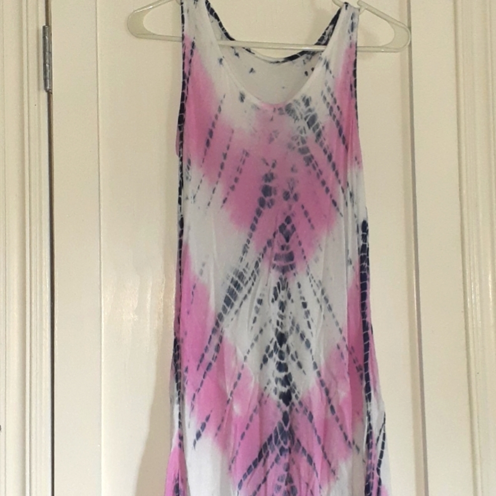 Sheer Dress Tie dyed Long maxi dress or bathing suit cover up OS fits all